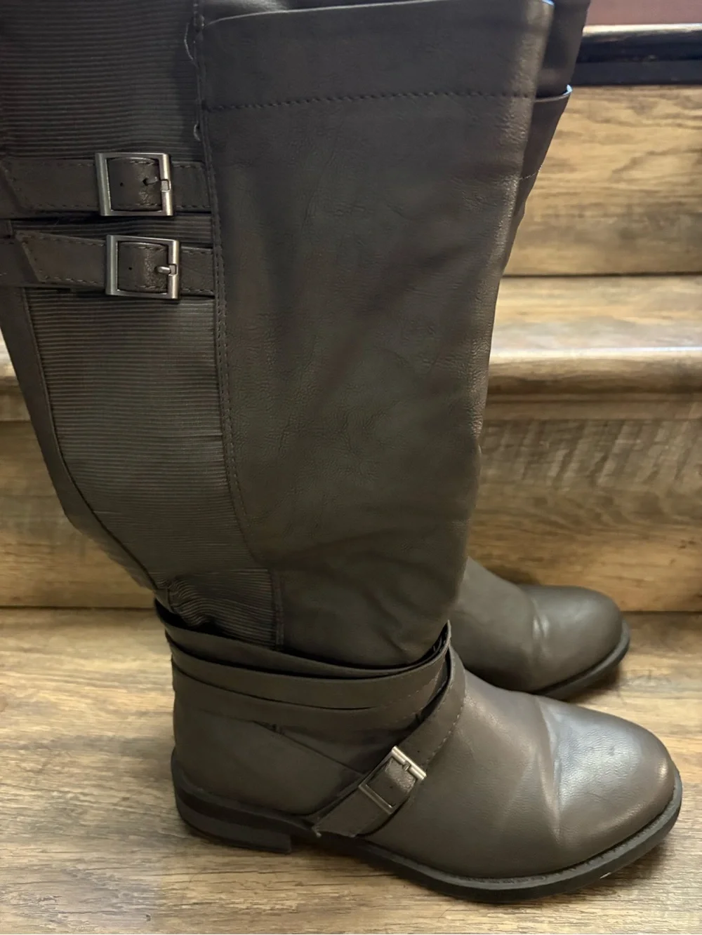 torrid Dark Brown Buckle Strap Riding Boots